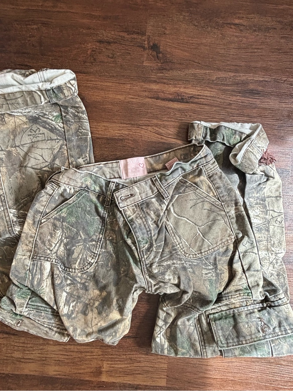 REVICE Women's Straight Leg Jeans in Camouflage Green Brown